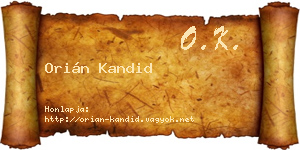 Orián Kandid névjegykártya